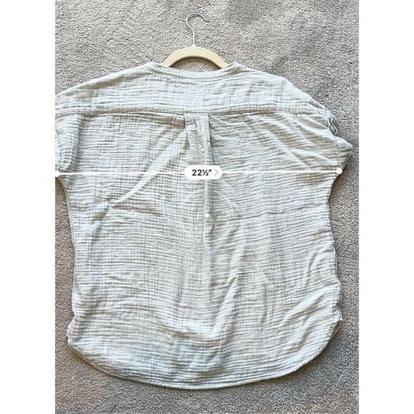 NWOT Faherty dream cotton Desmond gauze top, smoke Med $98 A36 - Picture 8 of 8